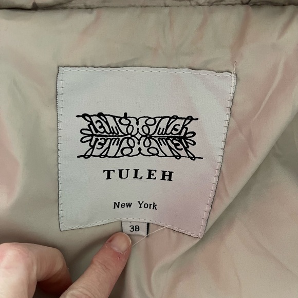 Tuleh Creamy Champaign Satiny Puffer Coat Size 38 - Picture 8 of 16